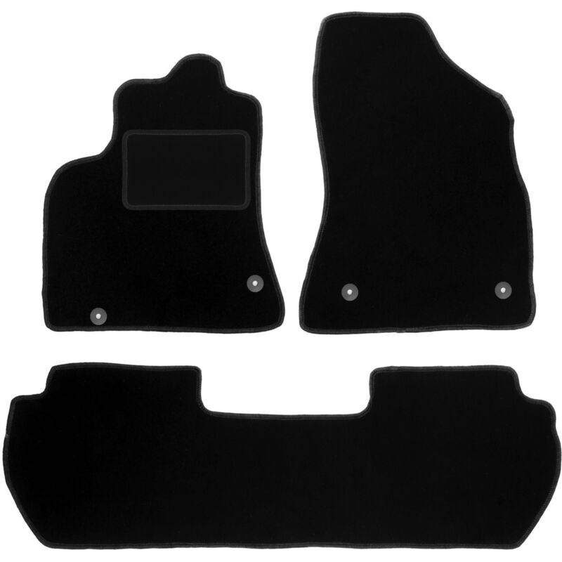 Tapis en velours noir pour : Citroën Berlingo II Multispace (2008-2018)