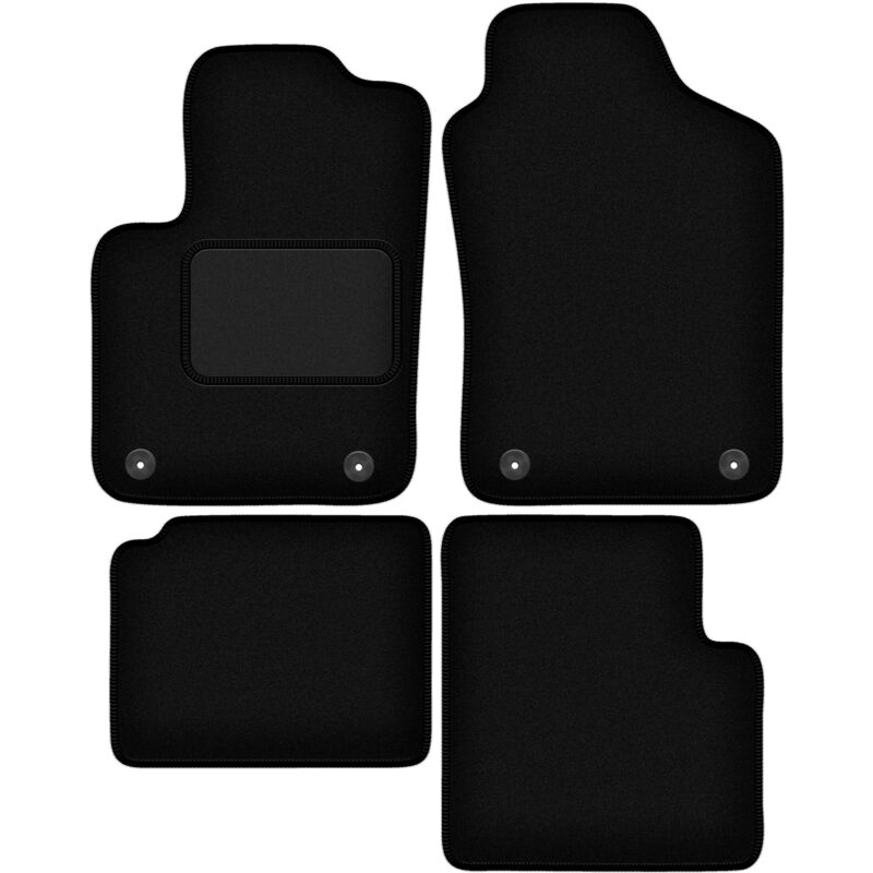 Tapis en velours noir pour : Fiat 500 Hybride à hayon (2020-)