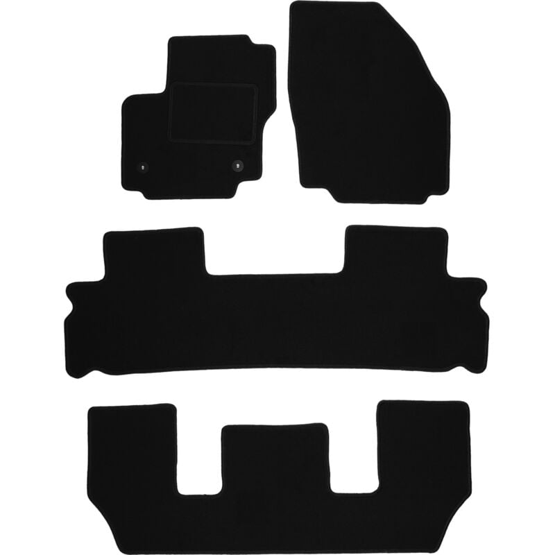 Tapis en velours noir pour : Ford S-MAX MK1 FL 7 places (2012-2015)
