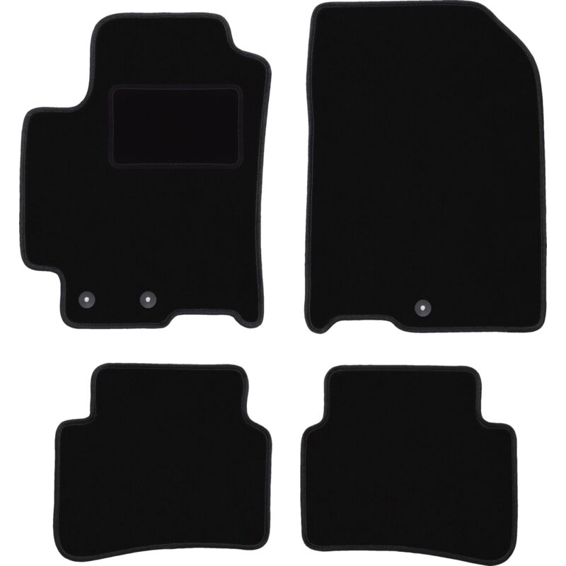 Tapis en velours noir pour : Kia Rio IV à hayon (2017-)