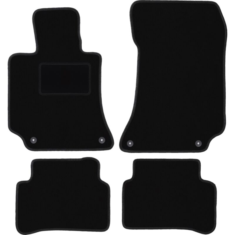 Tapis en velours noir pour : Mercedes E W212 berline, break, coupé (2009-2016)