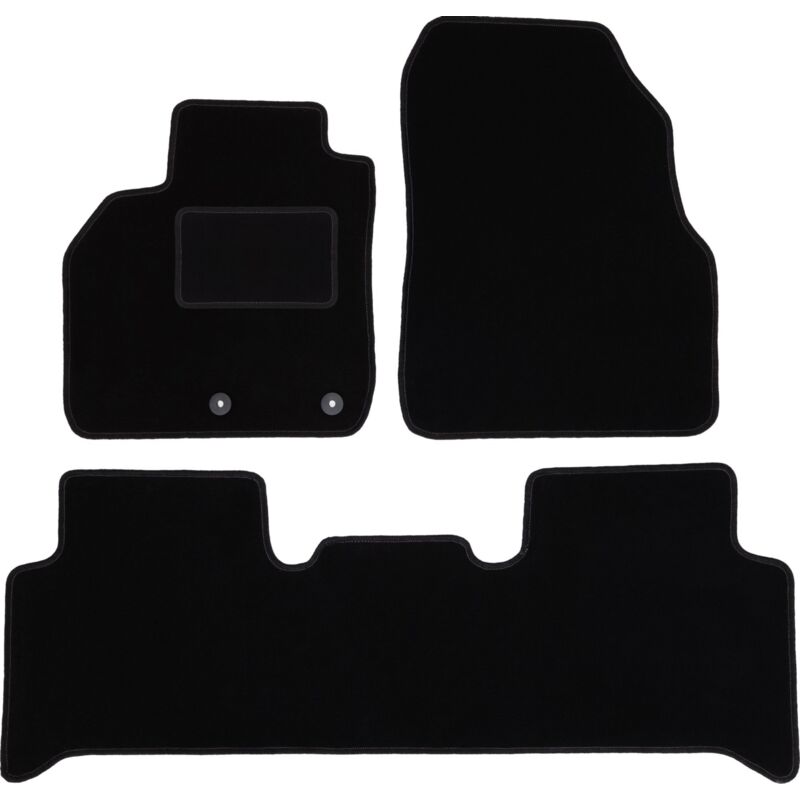 Tapis en velours noir pour monospace Renault Grand Scenic II (2003-2009)