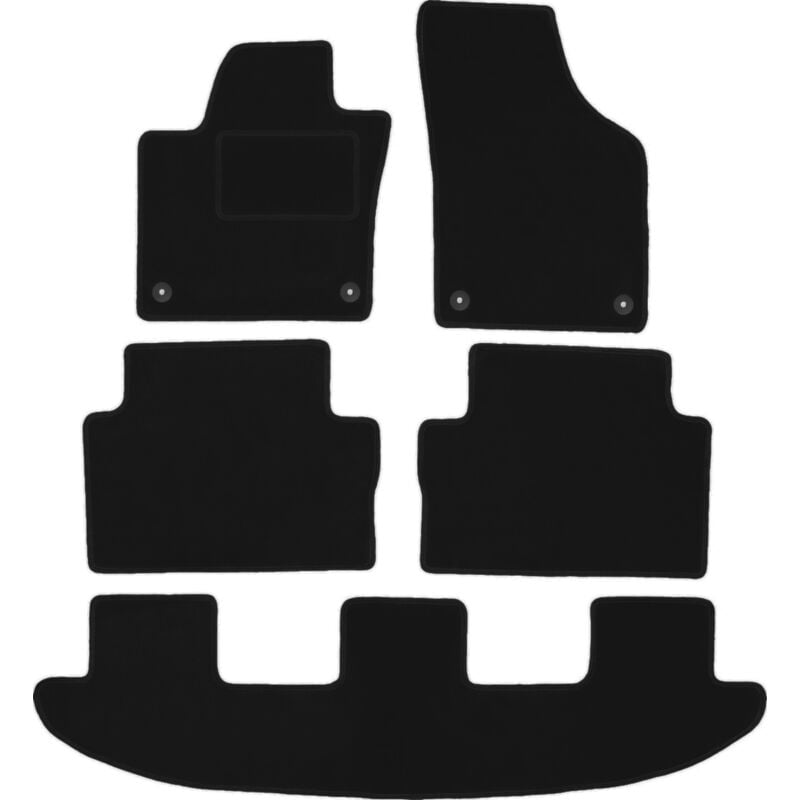 Tapis en velours noir pour : monospace Seat Alhambra II (2010-)