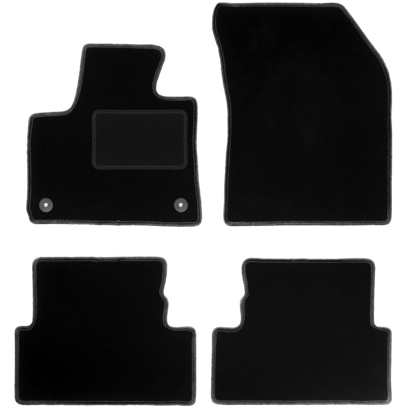 Tapis en velours noir pour : Peugeot 5008 II crossover (2017-)
