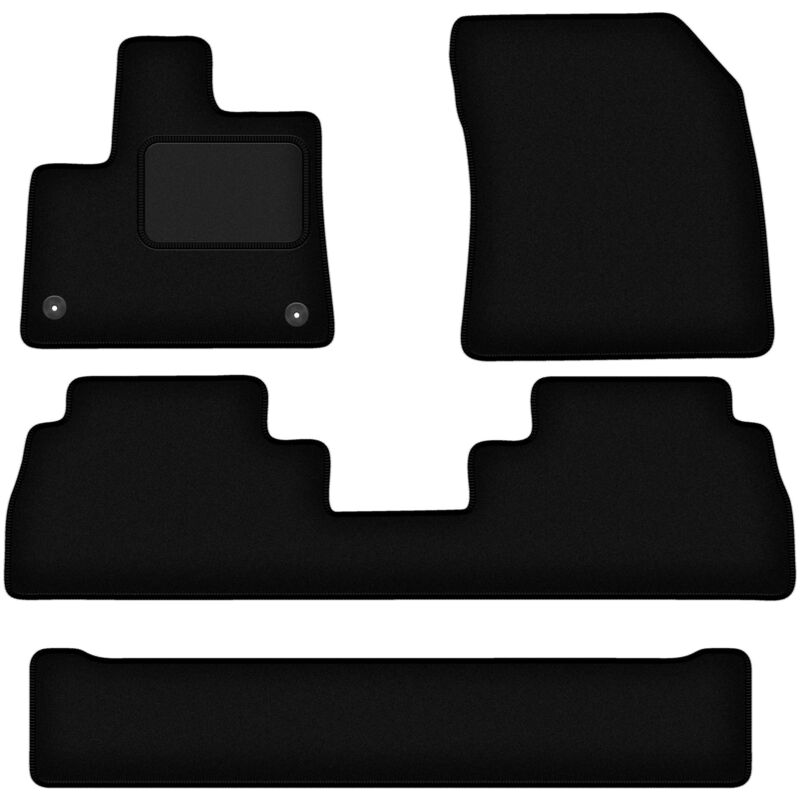 Tapis en velours noir pour Peugeot Rifter 7 places (2018-)