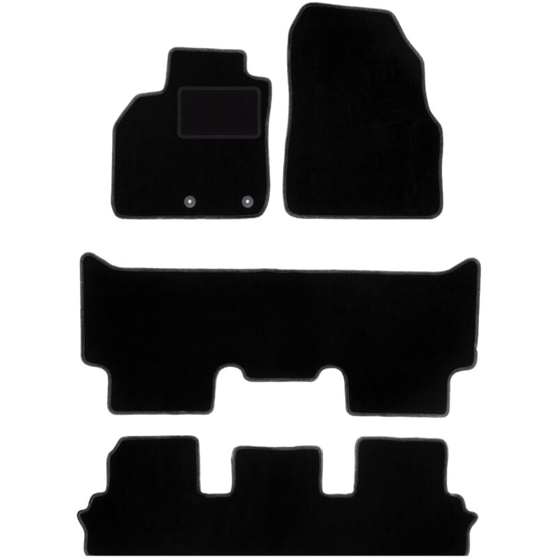 Tapis en velours noir pour Renault Grand Scenic III 7 places (2009-2015)