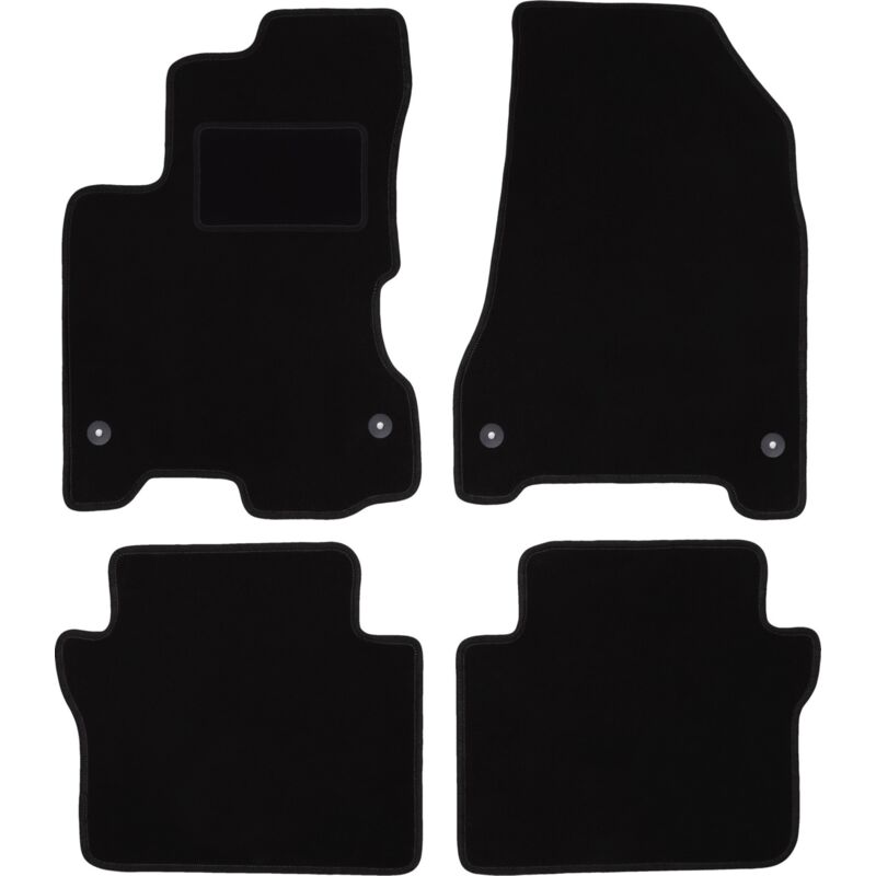Tapis en velours noir pour : Renault Koleos I SUV (2007-2016)