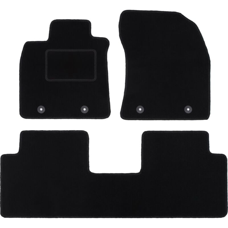 Tapis en velours noir pour : Toyota Avensis III T27 break, liftback, berline (2009-2018)