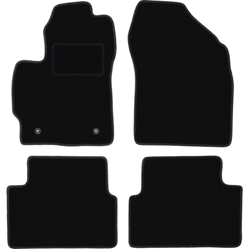 Tapis en velours noir pour : Toyota Corolla E14/E15 berline (2007-2012)