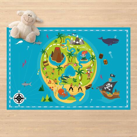 Tapis PETIT CORSAIR PIRATE NAVIRE ANCRE bleu 180x270 cm