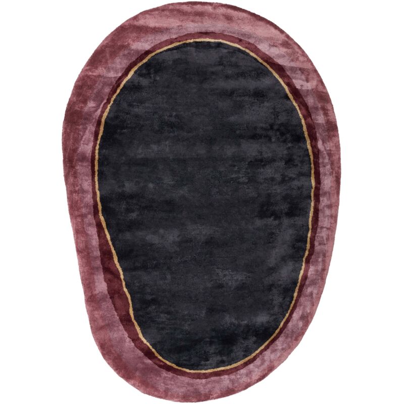 Beliani - Tapis en Viscose 160 x 230 cm Forme Organique Noir Pithoro