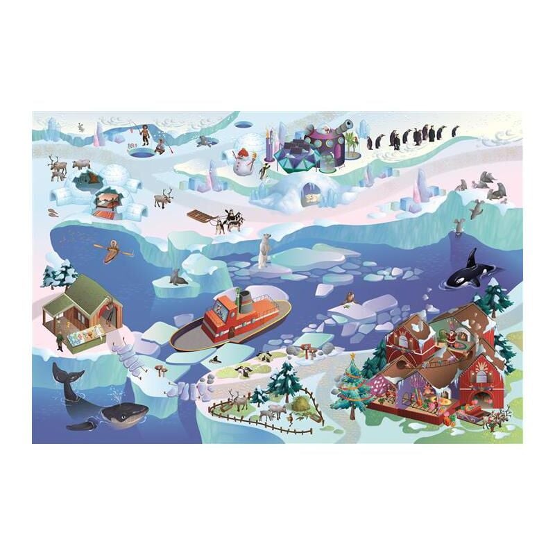 House Of Kids - Tapis enfant tissé 100x150 multicolore rectangle banquise