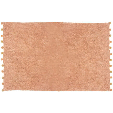 Tapis enfant 100x150 rose à pompons Atmosphera