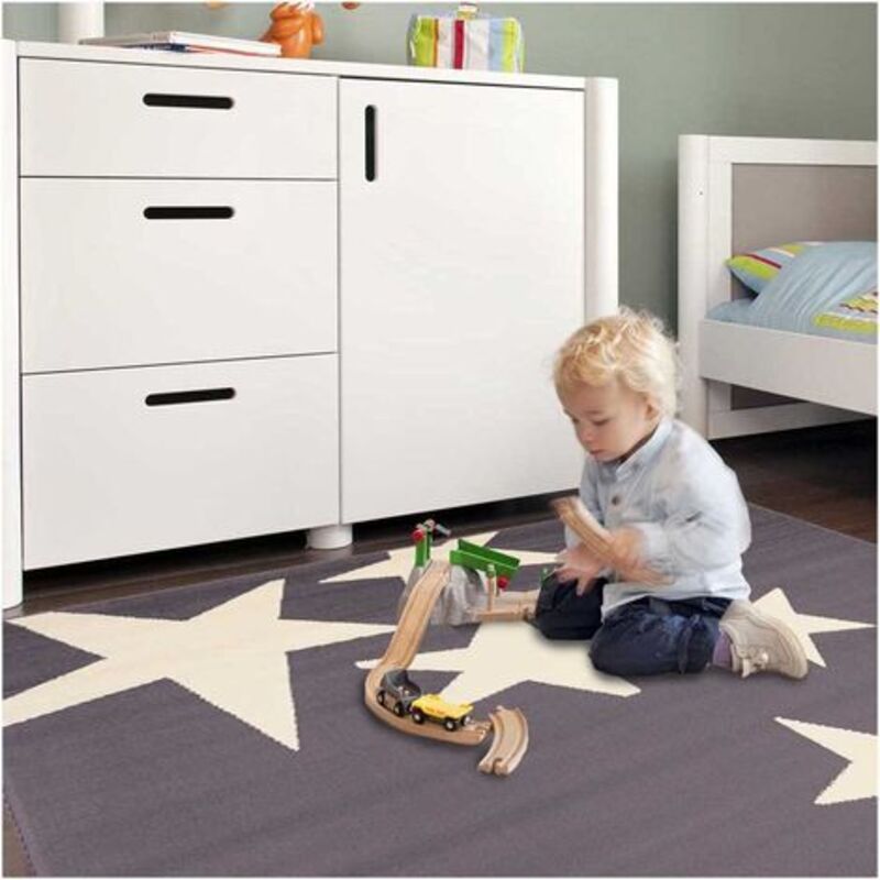 Unamourdetapis - Tapis enfant tissé 60x110 gris rectangle AF1 letoiles