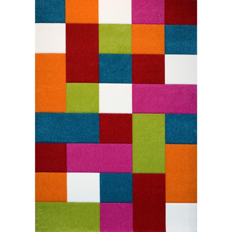 Unamourdetapis - Tapis enfant tissé 120x170 multicolore rectangle motif voiture