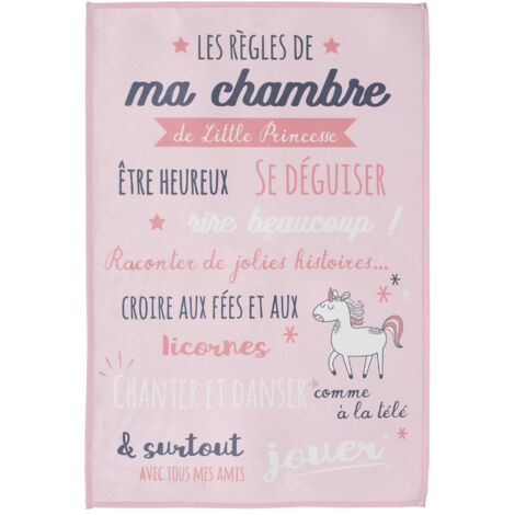 Tapis enfant 60x90 cm KEHL rose imprimé mes règles