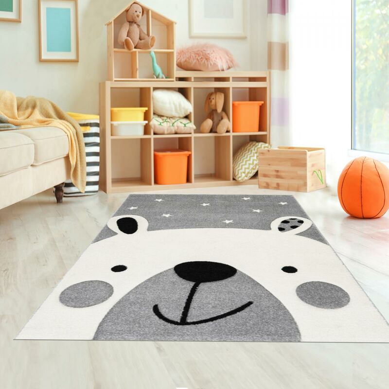 

Alfombra infantil Ourim ll en gris polipropileno - Gris