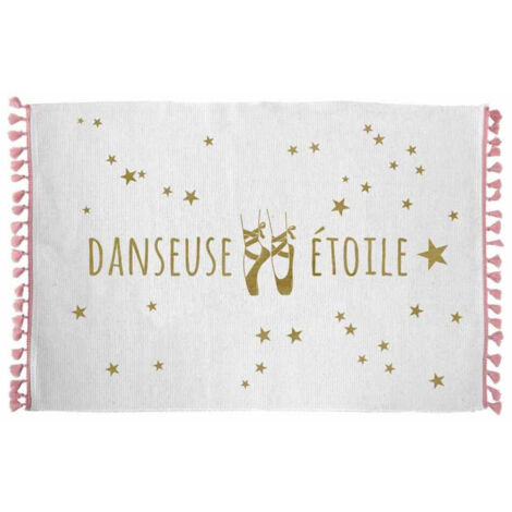 Tapis Enfant "Danseuse Étoile" 50x80cm Blanc