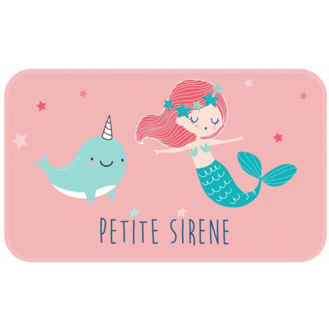Tapis Enfant Déco "Petite Sirena" 45x75cm Rose