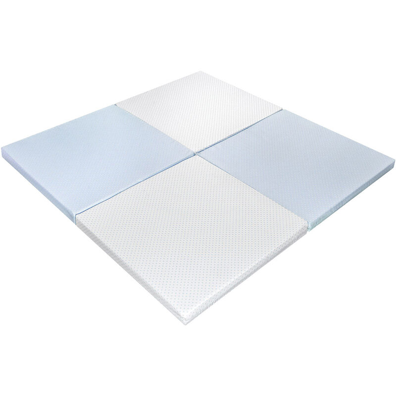 Xaluca - Tapis enfant d'eveil et de jeux bleu 3-en-1 - Transportable et deshoussable