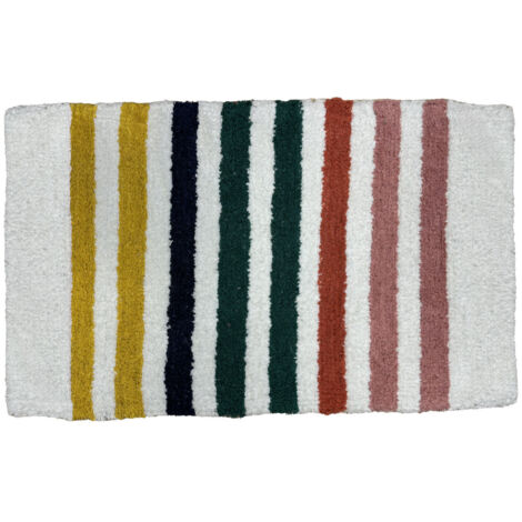 Tapis enfant doux à rayures 50x80cm