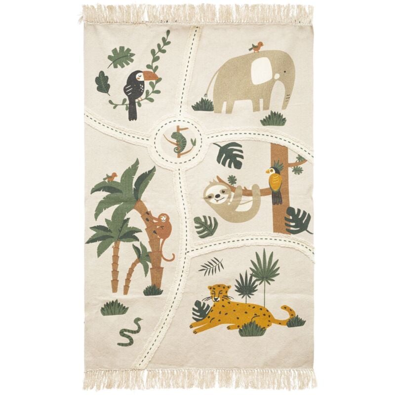 Tapis enfant en coton Jungle