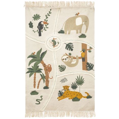 Tapis enfant en coton JUNGLE