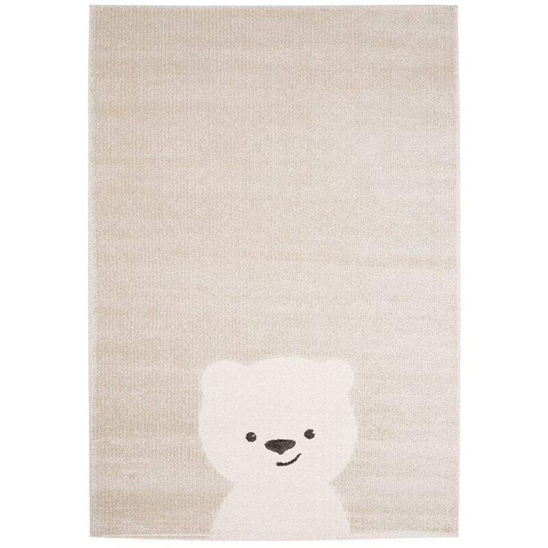 Tapis enfant poils courts winny motif ourson 160x230 Beige foncé - Bobochic