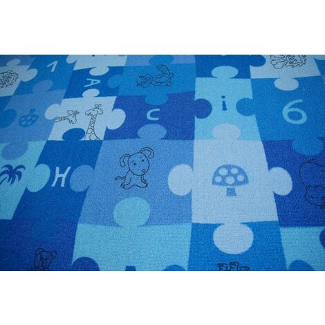 Relaxdays Tapis de sol puzzle bébé éveil, motif nuage, 18 pièces, mousse  sans polluants, LxP: 91,5 x 91,5cm, blanc/bleu