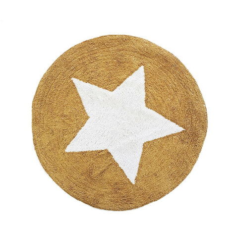 Tapis enfant rond étoile en coton 80x80cm