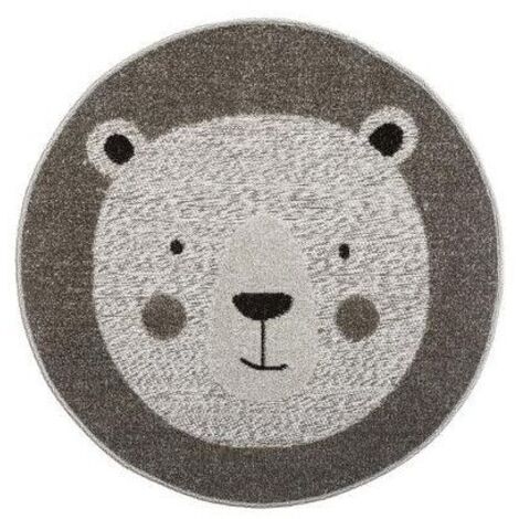 Tapis enfant rond imprimé ours