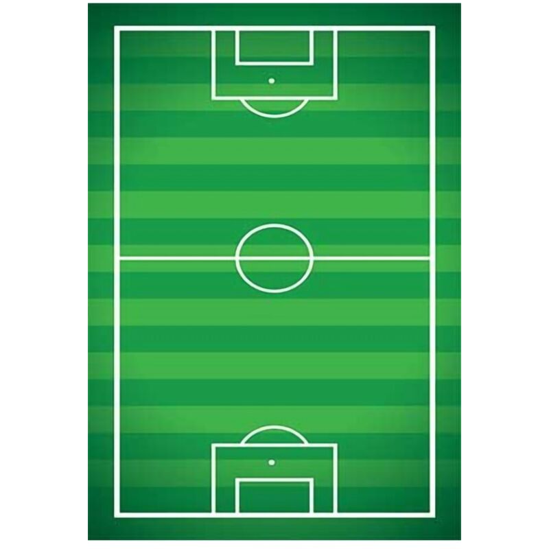 Vendorflair - Tapis Enfant Soccer 120 x 160 cm - Vert – Qualité supérieure pour Maison, Appartement, Bureau – Style élégant et durable – Confort