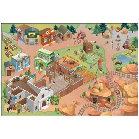 Tapis enfant tissé 100x150 multicolore rectangle ALAMO
