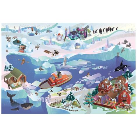 Tapis enfant tissé 100x150 multicolore rectangle BANQUISE