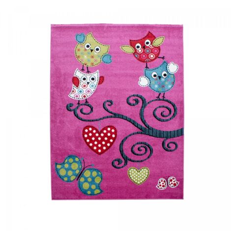 Tapis enfant tissé 160x230 violet et gris rectangle KID'S