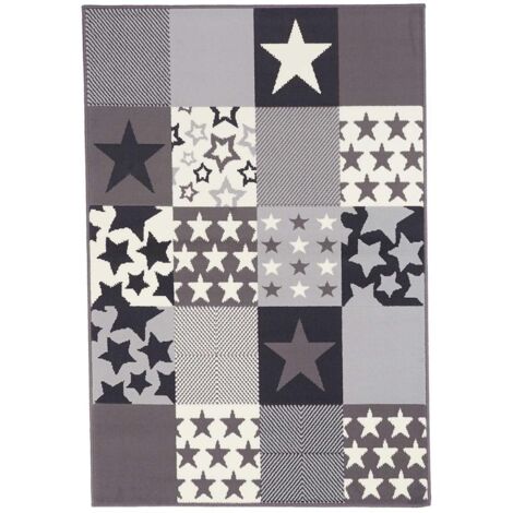 Tapis enfant tissé 60x110 crème rectangle LYN1 CARETOILE