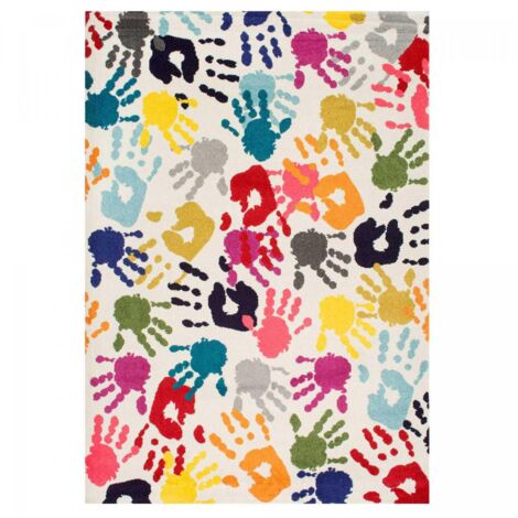 Tapis enfant tissé 80x150 multicolore rectangle LYN6 HANDI
