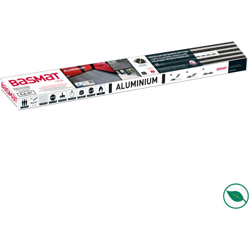 Paillasson - tapis entrée aluminium clispable - qualité pro - 110 cm x 3,3 cm ép 9 mm - 0,5 m²