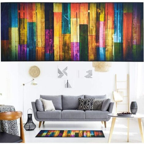 Tapis Entrée Intérieur Antidérapant 40100cm Tapis Couleur Bois Tapis de Couloir de Cuisine Tapis Long pour Salle de Bain Tapis de Sol Cuisine Lavable Tapis de Porte Absorbant pour Maison