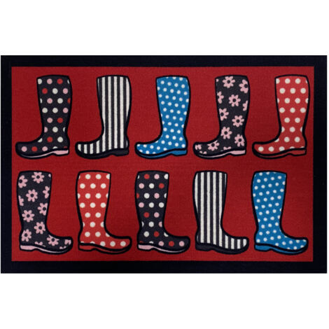 Tapis Entry Lots Of Boots Red 40x60cm - Vica