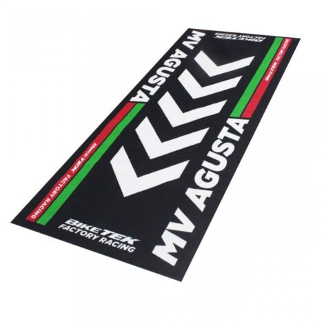 Tapis environnemental Biketek Garage Mat noir blanc pour moto MV