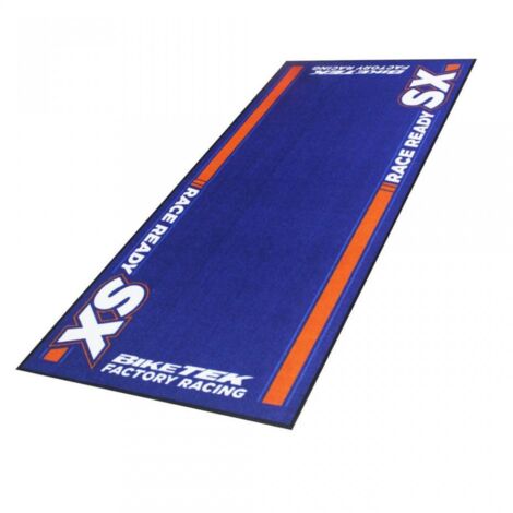 Tapis environnemental Biketek Garage Mat Race Ready SX bleu
