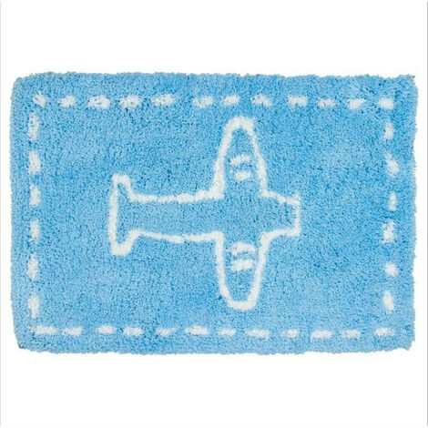 Tapis épais pour enfant microfibre 90 x 60 cm bleu