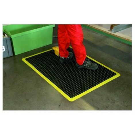 Tapis Ergonomique Mby83 25% Nitrile 60x90 Cm Noir-jaune