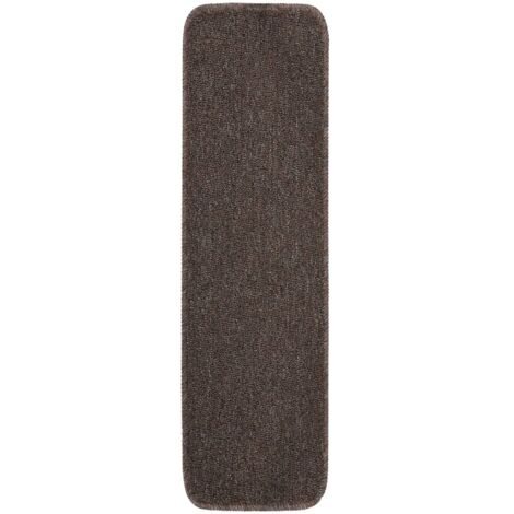 Tapis escalier antidérapants 15pcs 75x20cm Marron Rectangulaire