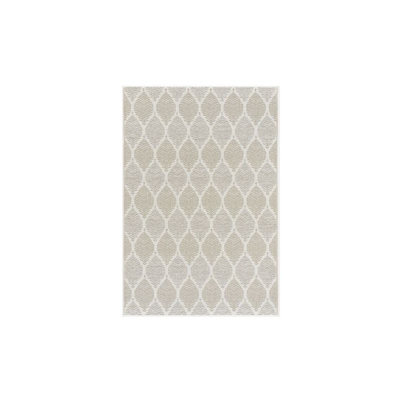 Décoweb - Tapis Essenza - Nature urbaine - Feuilles beige ton sur ton - 160 x 230 cm