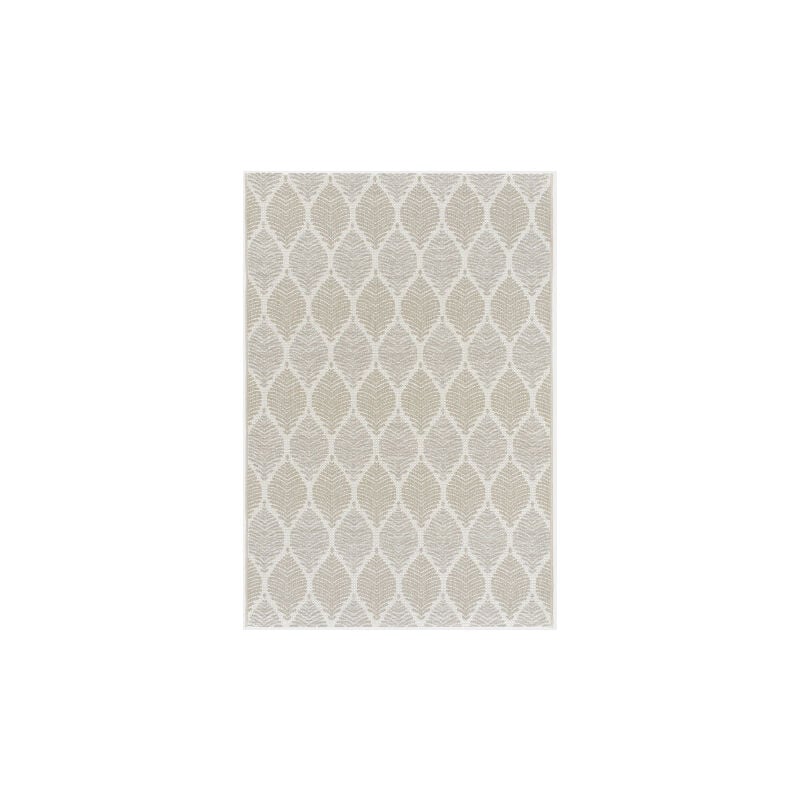Décoweb - Tapis Essenza - Nature urbaine - Feuilles beige ton sur ton - 120 x 170 cm
