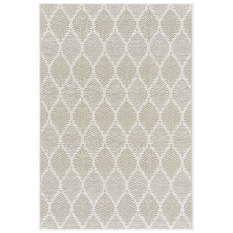 Tapis Essenza - Nature urbaine - Feuilles beige ton sur ton - 60 x 110 cm