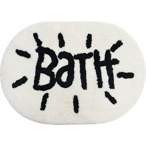 Tapis de bain noir et blanc - STEPPE - Bath Bazaar
