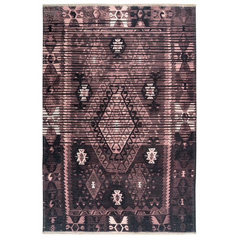 Tapis ethnique extérieur et intérieur berbère Ika Rose 75x150 - Rose